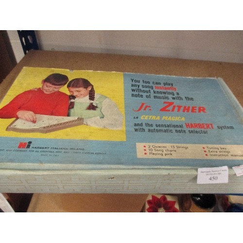 450 - VINTAGE JUNIOR ZITHER BY HARBERT - WITH BOX