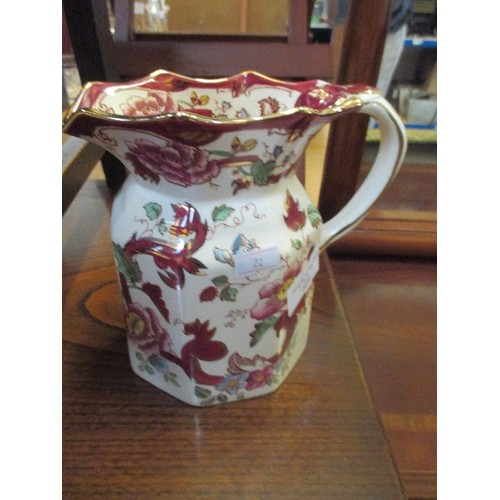 469 - MASONS MANDALAY RED JUG - LARGE SIZE - 16CM HIGH