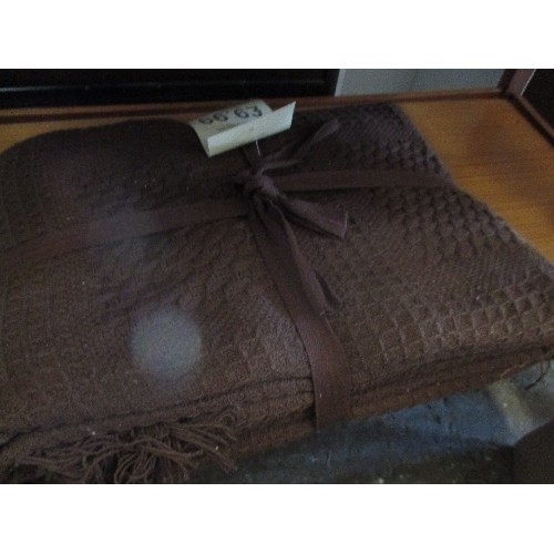 478 - DUNELM COTTON THROW 170CM X 250CM