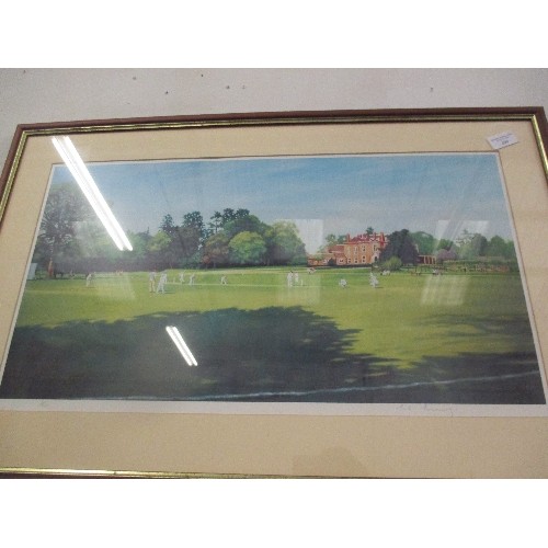 499 - LIMITED EDITION 3/250 CRICKET PRINT SIGNED IN PENCIL BY THE ARTIST ROY PERRY - FRAMED & GLAZED  - 80... 