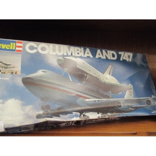 524 - SPACE SHUTTLE COLUMBIA AND 747 1/144 SCALE MODEL KIT BY REVELL - APPEARS COMPLETE IN UNOPENED PACKAG... 