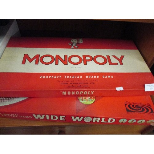 531 - 1970'S MONOPOLY GAME BY WADDINGTONS - GOOD CONDITION TOGETHER WITH A 