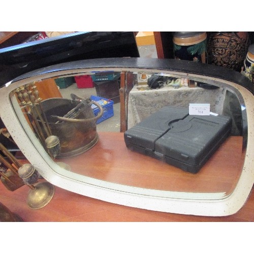 555 - 9 X VARIOUS MIRRORS, ANTIQUE, VINTAGE AND MODERN. THE LARGEST 87CM X 127CM