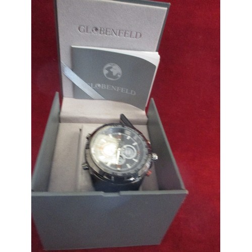 11 - NEW GLOBENFELD GENTS WATCH - SUPER SPORT LIMITED EDITION WITH INSTRUCTION BOOKLET AND ORIGINAL BOX