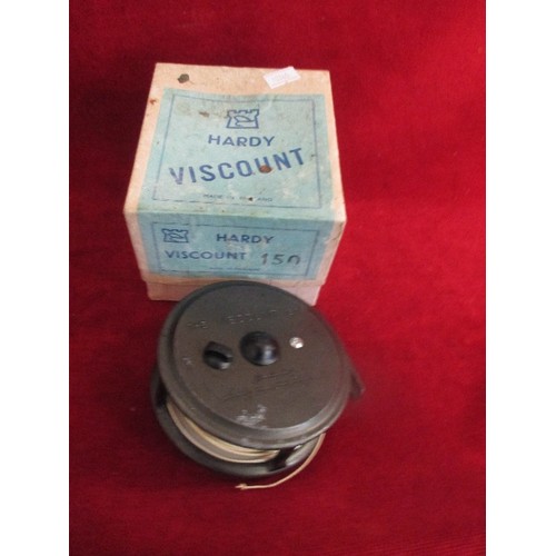 134B - VINTAGE HARDY VISCOUNT 150 FISHING REEL - MADE IN ENGLAND - ORIGINAL BOX