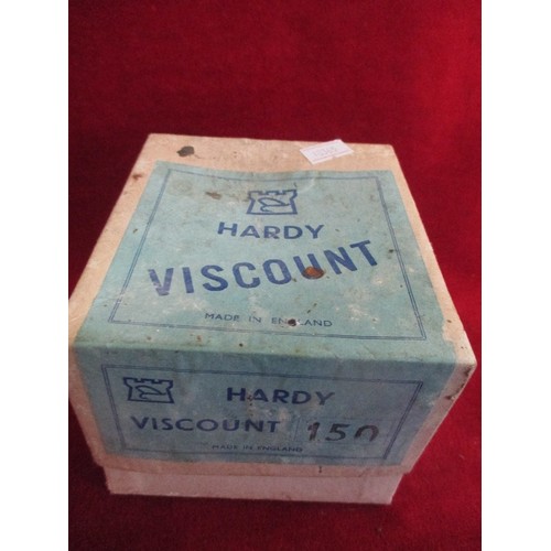 134B - VINTAGE HARDY VISCOUNT 150 FISHING REEL - MADE IN ENGLAND - ORIGINAL BOX