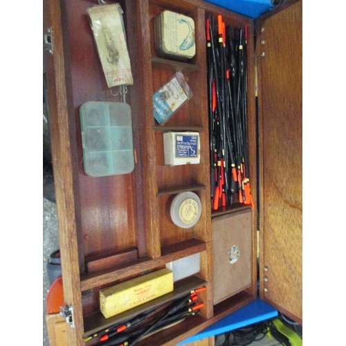 134D - QUANTITY OF FISHING TACKLE AND RODS INCLUDING VINTAGE HARDYS GRAPHITE ROD WITH ORIGINAL BAG, DALESMA... 