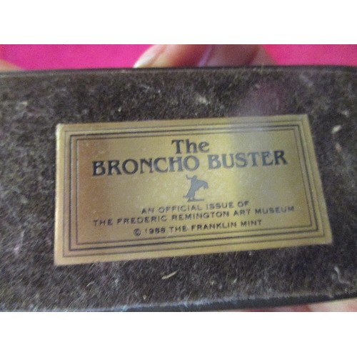 31 - BRONZE THE BRONCHO BUSTER AN OFFICAL ISSUE OF THE FREDERIC REMINGTON ART MUSEUM .