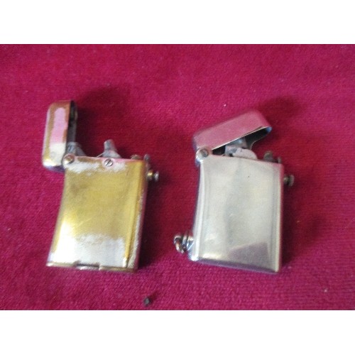 98 - 2 PRE WAR THORENS CIGARETTE LIGHTERS, SINGLE CLAW, MARKED 