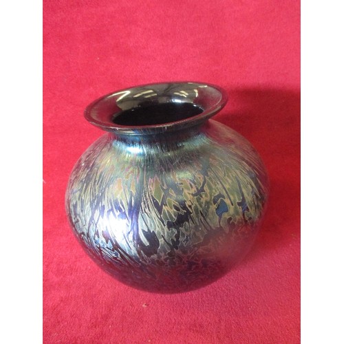 9 - ROYAL BRIERLEY IRIDESCENT LUSTRE VASE - 17CM X 18CM DIA