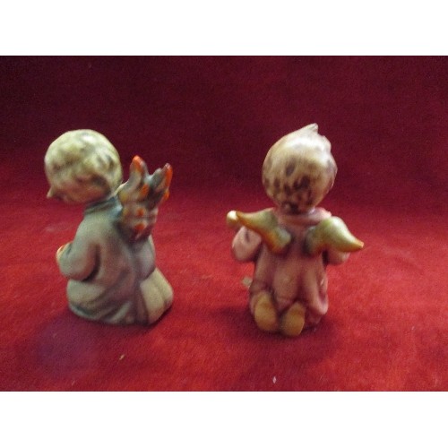 244 - PAIR OF GOEBEL HUMMEL ANGEL FIGURES, ONE WITH LANTERN, ONE WITH A LUTE 