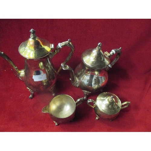 190 - VINTAGE SILVER PLATED TEA AND COFFEE SET - 4 PIECE