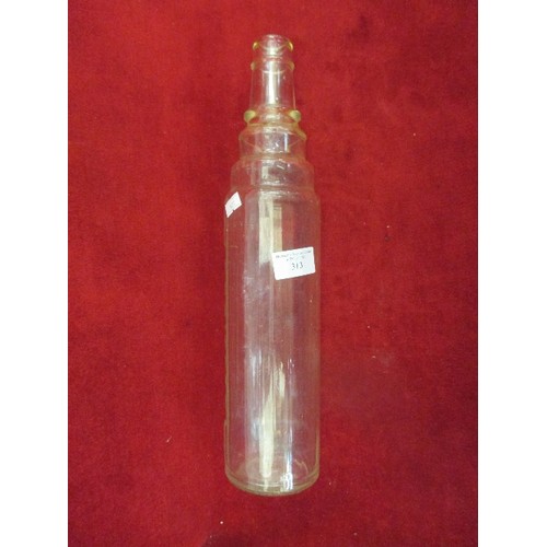 313 - LARGE VINTAGE 1930'S ESSOLUBE 1 QUART OIL BOTTLE - 39CM