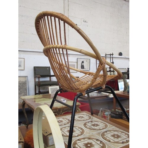 317 - 20TH CENTURY CANE SPHERICAL CHAIR ATTRIBUTED TO  FRANCO ALBINI