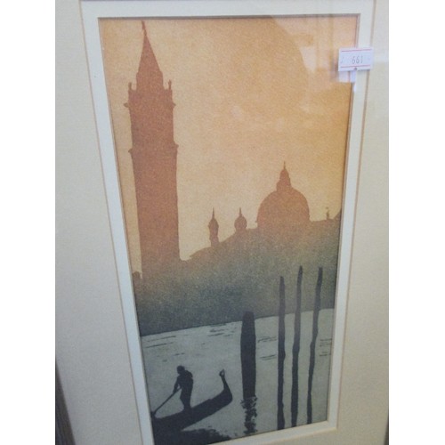 187 - SET OF 4 PRINTS OF VENICE CANAL SCENES - FRAMED AND GLAZED - 45CM X 28CM