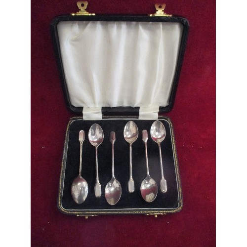 39 - SET OF SILVER COFFEE SPOONS IN FITTED CASE, HALLMARK BIRMINGHAM 1964 - ARTHUR PRICE & CO - 41 GRAMS