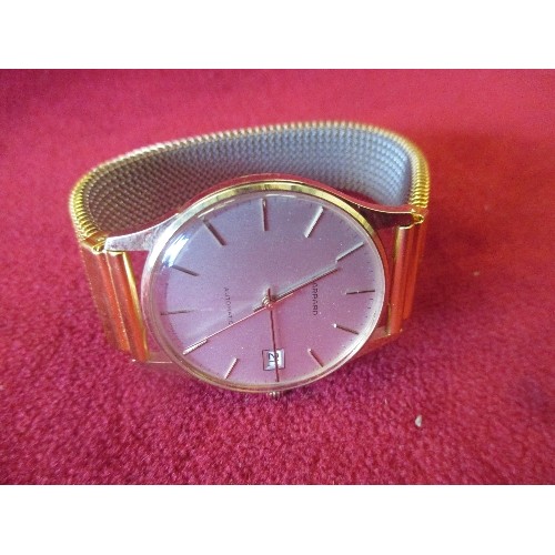 70 - A SUPERB 9CT GOLD AUTOMATIC GARRARD & CO GENTS WRIST WATCH - FULLY HALLMARKED BIRM 1984, SILVERED DI... 