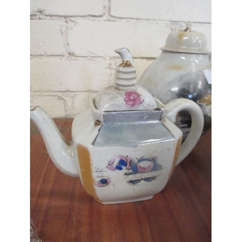 179 - COLLECTION OF 4 CIRCA 1930'S JAPANESE PORCELAIN TEAPOTS - ALL HAND DECORATED