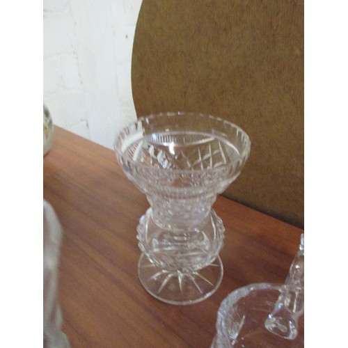 251 - COLLECTION OF GOOD QUALITY CUT GLASS CRYSTAL INCLUDING A ROYAL BRIERLEY FRUIT BOWL WITH ETCHED MARK ... 