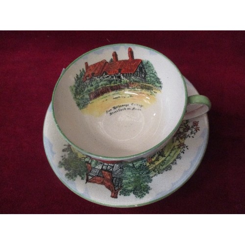 270 - CROWN DEVON OLDE ENGLAND LARGE BREAKFAST CUP & SAUCER - CUP 12CM DIA