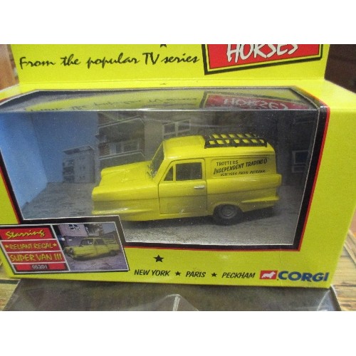 324 - ONLY FOOLS & HORSES 3D TALKING ALARM CLOCK AND A CORGI RELIANT REGAL 3 WHEELER VAN - BOTH WITH ORIGI... 