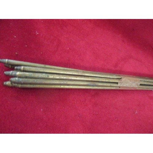 195B - 11 X ANTIQUE BRASS STAIR RODS - 58CM LONG