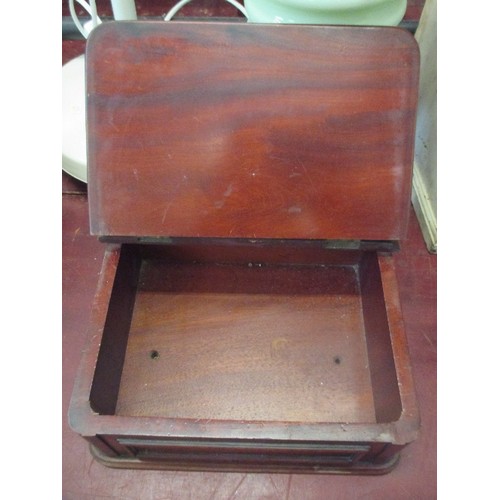 333 - EDWARDIAN MAHOGANY BOX WITH HINGED LID