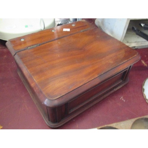 333 - EDWARDIAN MAHOGANY BOX WITH HINGED LID