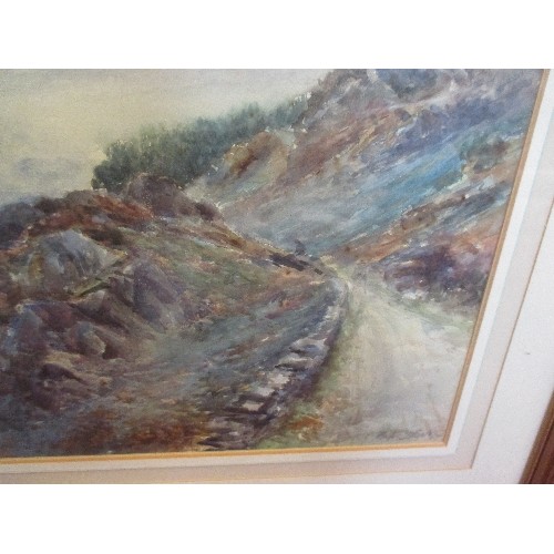 161 - HERBERT JOHN FINN (1860 - 1942), SIGNED VICTORIAN WATERCOLOUR OF A MOUNTAIN ROAD - FRAMED AND GLAZED... 