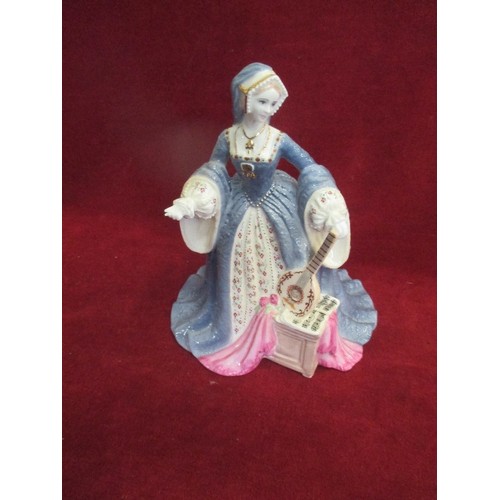 250 - A BEAUTIFUL COLLECTION OF WEDGWOOD BONE CHINA FIGURINES, THE SIX WIVES OF HENRY VIII. LIMITED EDITIO... 