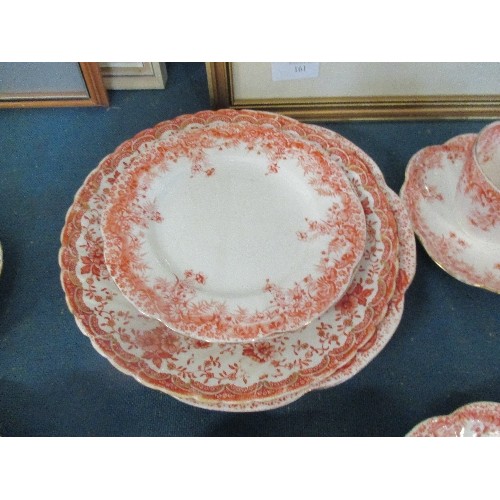 256 - A VERY PRETTY FOLEY WILEMAN, PRE SHELLEY PART TEASET, LILY FERN PATTERN, SCALLOPED SAUCERS - 15 PIEC... 