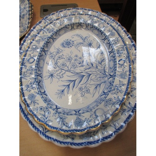 265 - 19TH CENTURY COPELAND SPODE PART DINNER AND TEA SERVICE INCLUDING GRADUATED MEAT PLATES, EGG CUPS, J... 