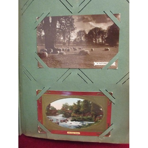 288 - EARLY 20TH CENTURY POSTCARD ALBUM INCLUDING REAL PHOTOGRAPHIC - SOME OF LOCAL INTEREST INCLUDING CAM... 