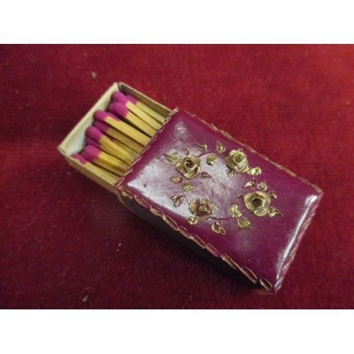 88 - UNUSUAL SET OF 5 MID 20TH CENTURY CONTINENTAL MATCHBOXES WITH ENAMELLING AND RAISED FOLIATE GILDING ... 