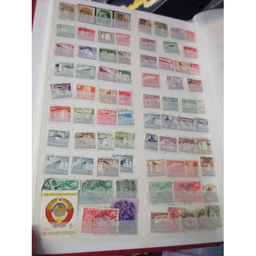 215 - 3 X STOCK BOOKS OF WORLDWIDE STAMPS - INCLUDING ONE OF BERMUDA STAMPS, TOGETHER WITH A LARGE QUANTIT... 