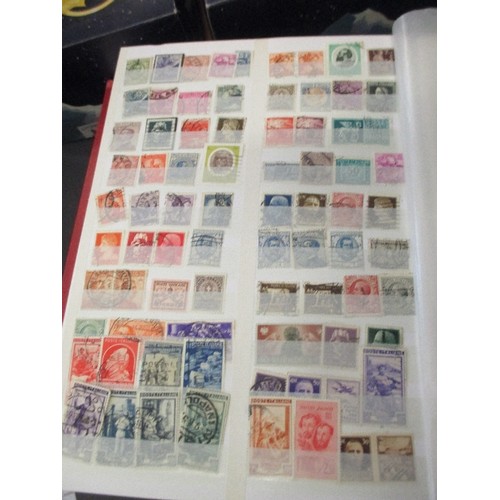 215 - 3 X STOCK BOOKS OF WORLDWIDE STAMPS - INCLUDING ONE OF BERMUDA STAMPS, TOGETHER WITH A LARGE QUANTIT... 