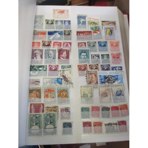 215 - 3 X STOCK BOOKS OF WORLDWIDE STAMPS - INCLUDING ONE OF BERMUDA STAMPS, TOGETHER WITH A LARGE QUANTIT... 