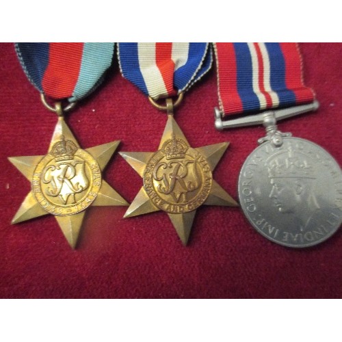 33 - ROYAL NAVY GENERAL SERVICE MEDAL NEAR EAST (SUEZ CANAL) 1951-54 PLUS THREE WWII MEDALS 1939-45, THE ... 