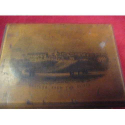 111 - VICTORIAN MAUCHLINE WARE BOX WITH SCENE OF 