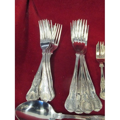 191A - FULL 45 PIECE SILVER PLATED KINGS PATTERN CUTLERY SET