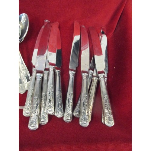 191A - FULL 45 PIECE SILVER PLATED KINGS PATTERN CUTLERY SET