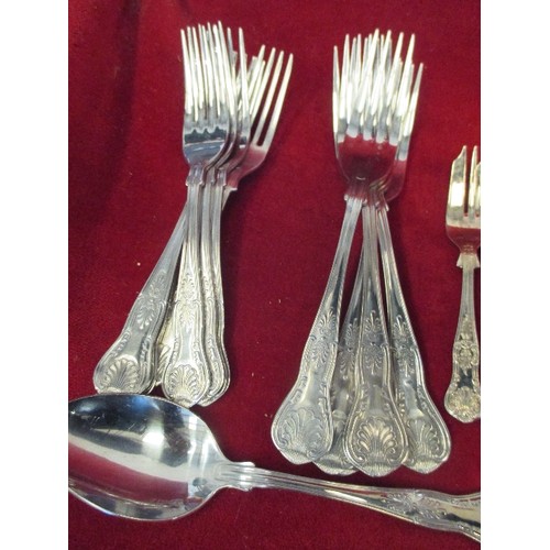 191A - FULL 45 PIECE SILVER PLATED KINGS PATTERN CUTLERY SET