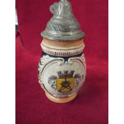 277 - A LARGE MID 20TH CENTURY GERMAN MUSICAL BEER STEIN - THE MOVEMENT BY REUGE AND A SMALLER STEIN