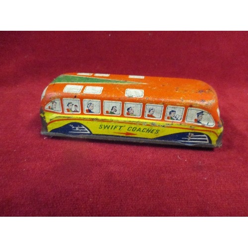 298 - CIRCA 1940'S TINPLATE TOY COACH 