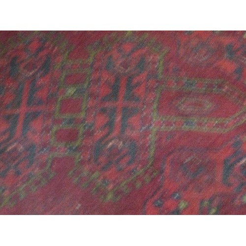 300A - HAND KNOTTED PERSIAN CARPET IN REDS AND BLACK MEDALLION PATTERN - 130CM X 200CM