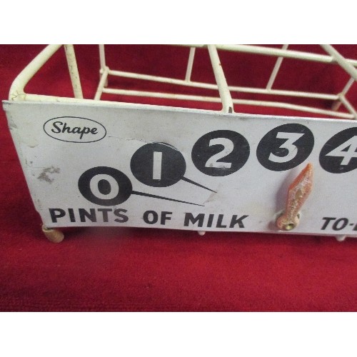 334A - VINTAGE 6 BOTTLE WIRE MILK CRATE BY SHAPE