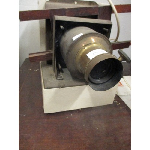 345D - VINTAGE BRASS MAGIC LANTERN PROJECTOR