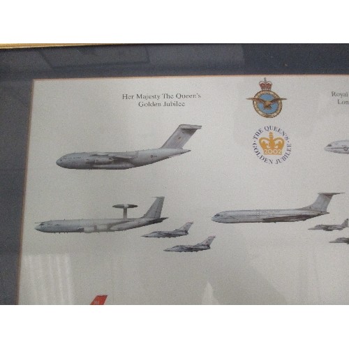 363 - GOLDEN JUBILEE PRINT 2002 DEPICTING THE PLANES OF THE ROYAL AIR FORCE FLYPAST - BY SQUADRON PRINTS, ... 