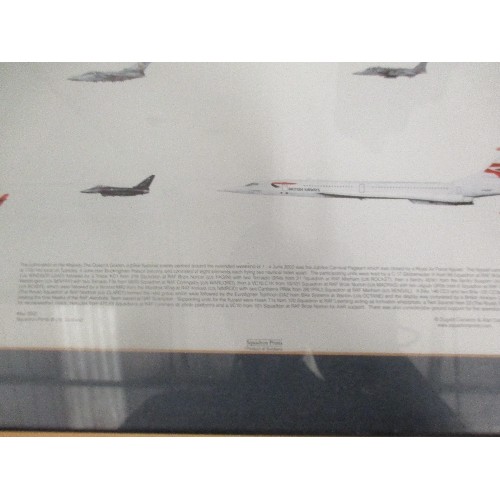 363 - GOLDEN JUBILEE PRINT 2002 DEPICTING THE PLANES OF THE ROYAL AIR FORCE FLYPAST - BY SQUADRON PRINTS, ... 