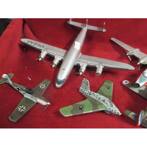 367 - BOX OF MODEL AEROPLANES INCLUDING DIE CAST CORGI LOCKHEED CONSTELLATION WITH QUANTAS LOGO, CORGI BRI... 